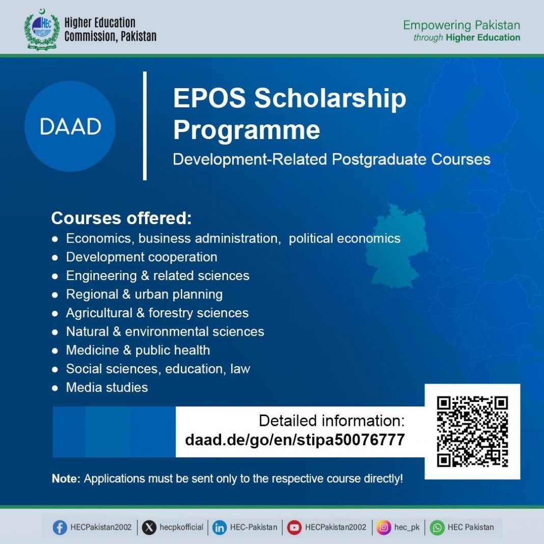 Study in Germany with DAAD EPOS Scholarship Programme! | HEC Pakistan – HEC Pakistan
